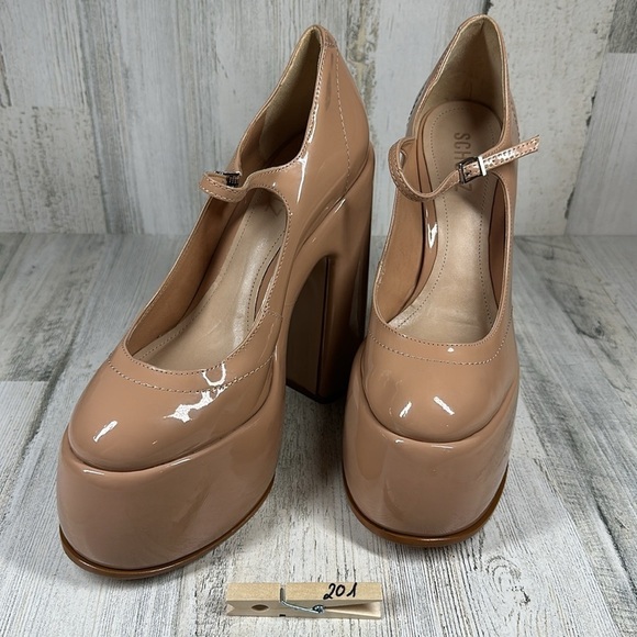 New Schutz Zayne Mary Jane Patent Platform Pump in Nude #201 - Picture 11 of 11